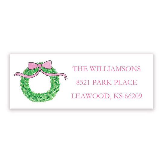 Pink Christmas Return Address Labels